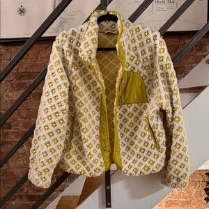 Yellow and White Textured Jacket